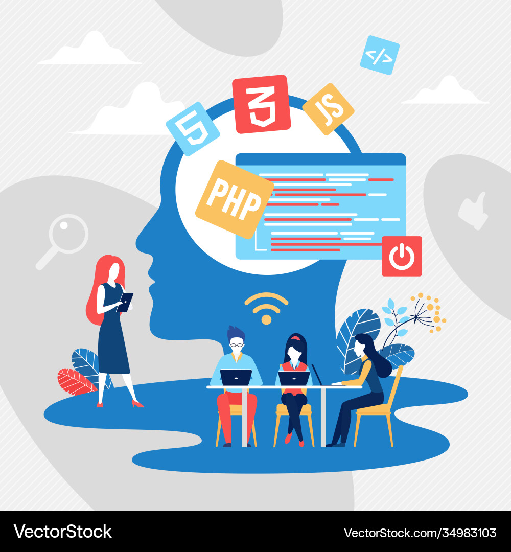 Codierung Teamwork Konzept Code erstellen Codierung Teamwork Konzept Code erstellen vektorbild