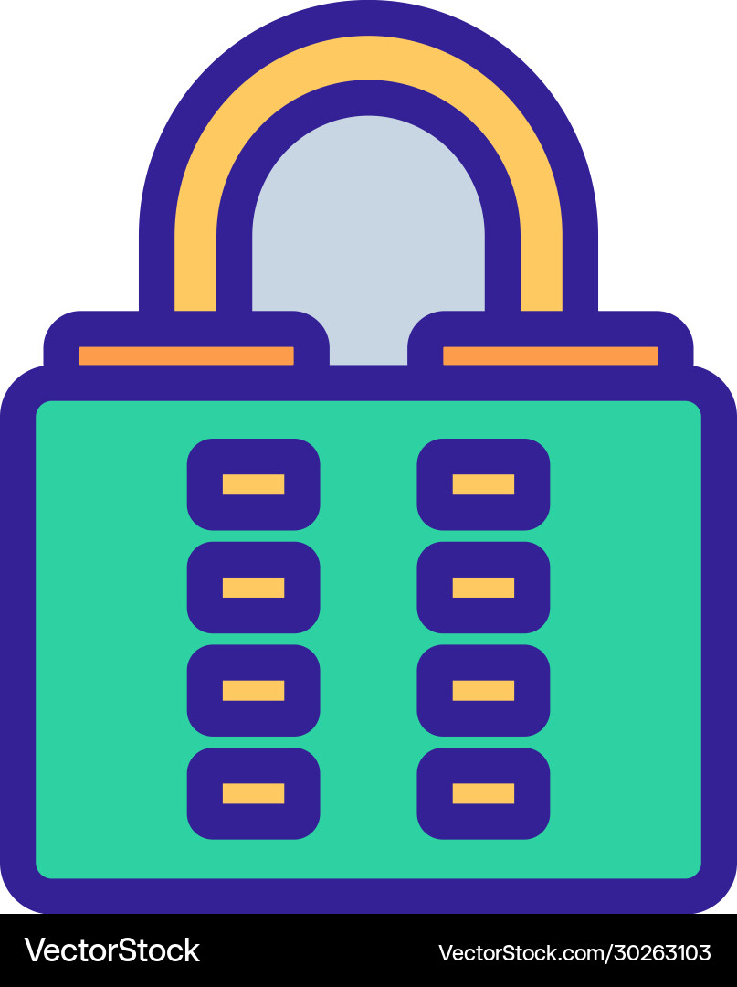 Combination cipher icon outline Vector Image