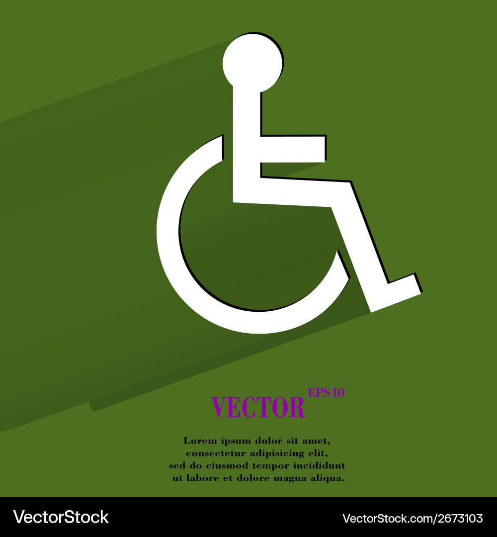 Disabled flat modern web button with long shadow Vector Image