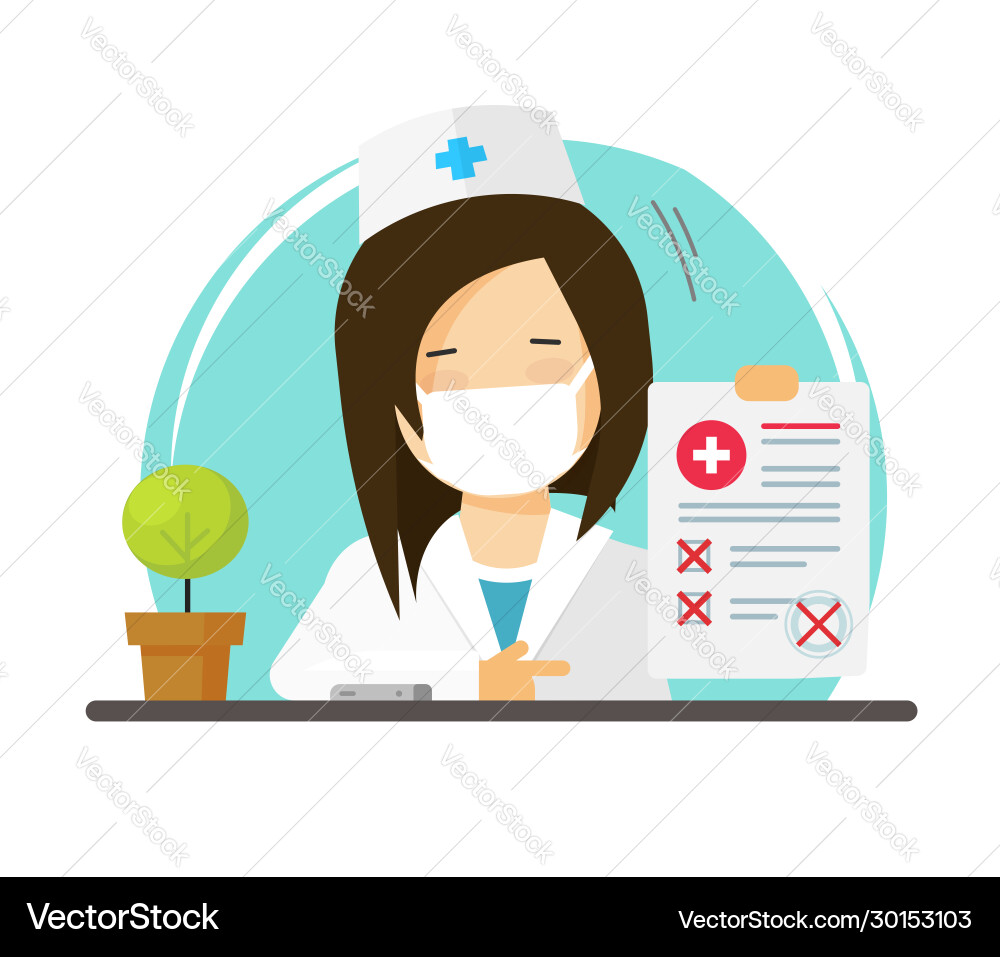 Doctor in medical face mask or physician woman vector image