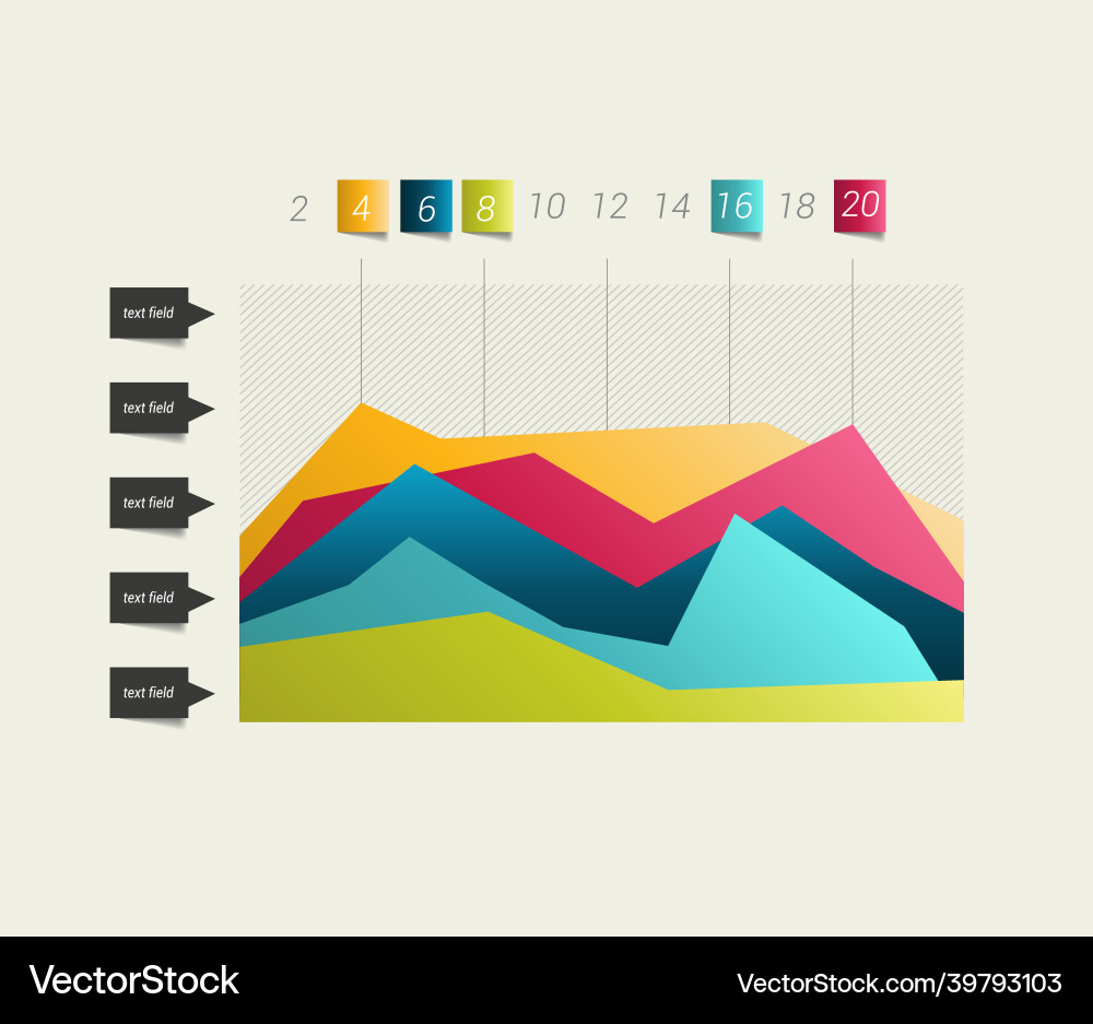 Flat chart graph simply color editable Vector Image