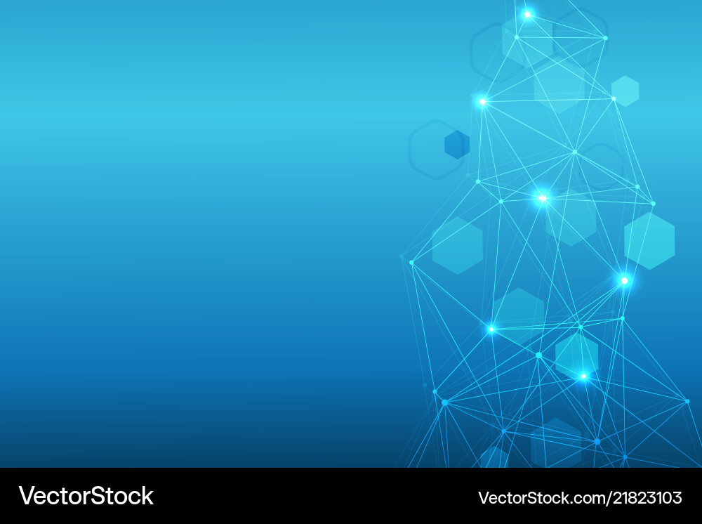 Geometric abstract background with connected line Vector Image