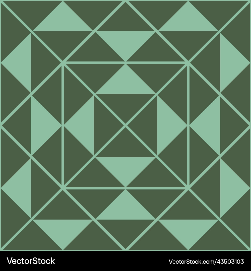 Green triangular background seamless pattern vector image