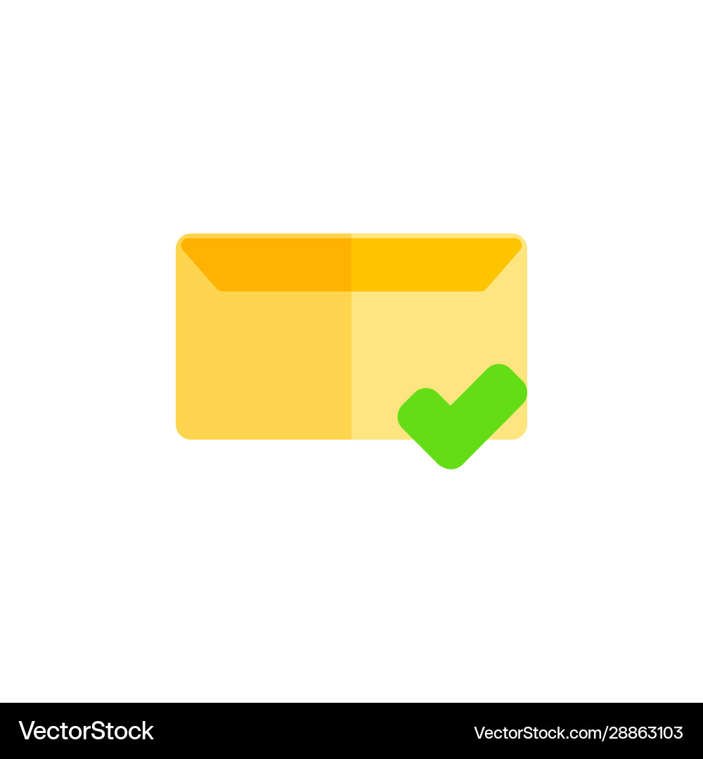 Message icon design flat style mail success Message icon design flat style mail success vector image