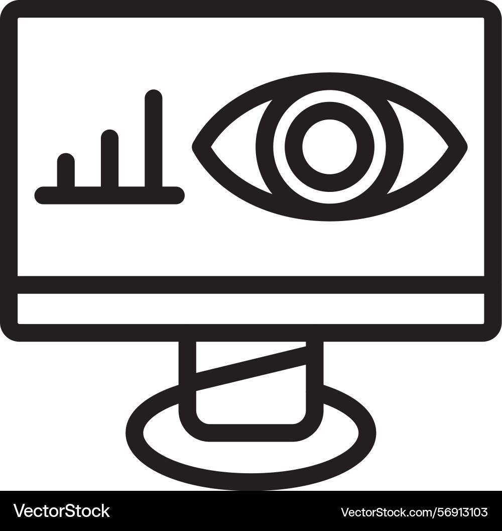 Monitoring linear style icon design vector image
