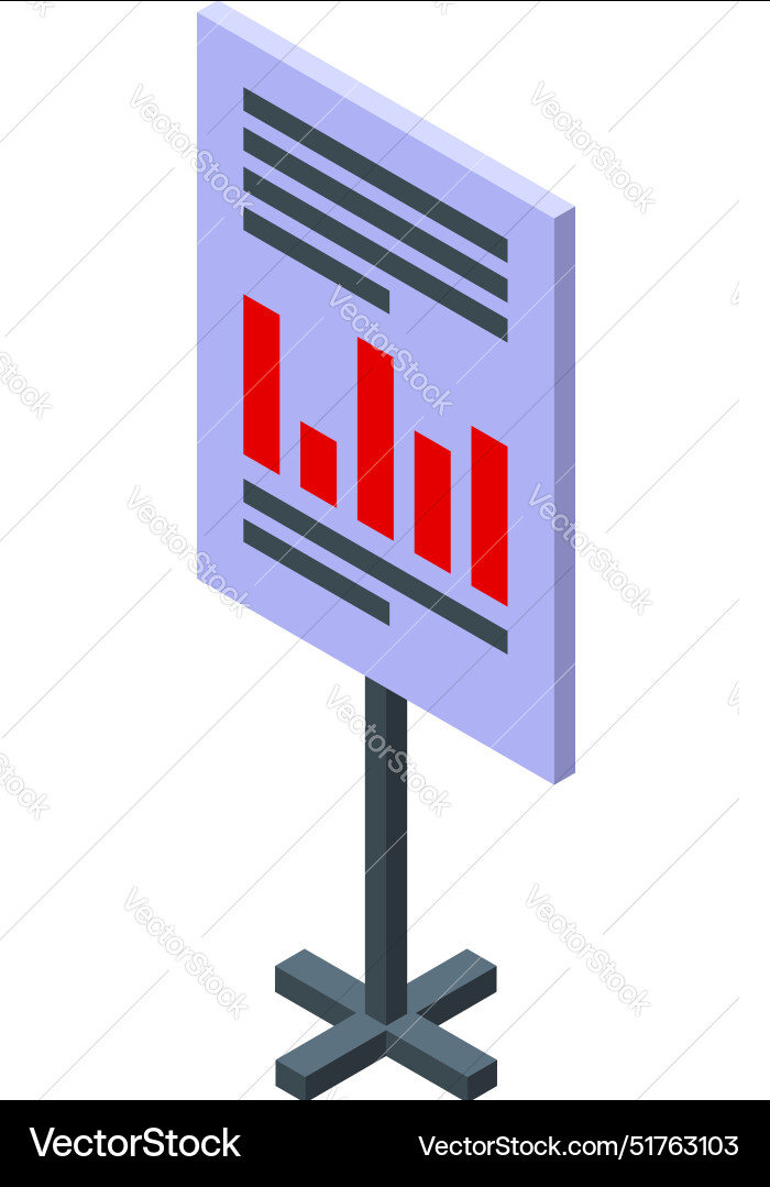 Office flipchart showing growing bars graph Vector Image