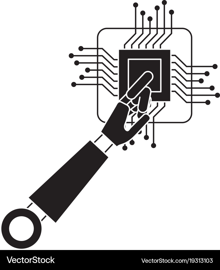 Processor circuit with robot hand vector image