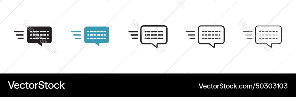 Quick message icon set response talk support tips Vector Image