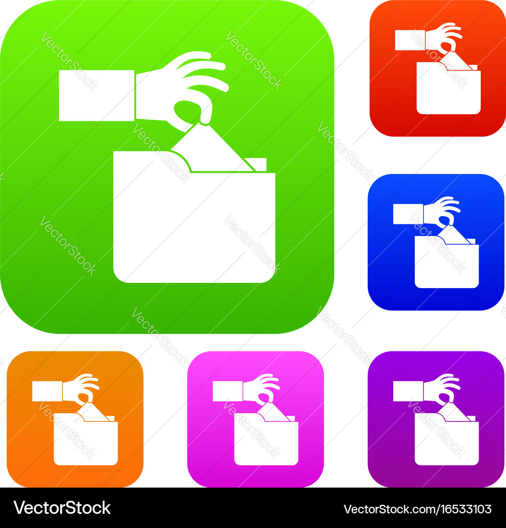 Robbery secret data in folder set collection vector image