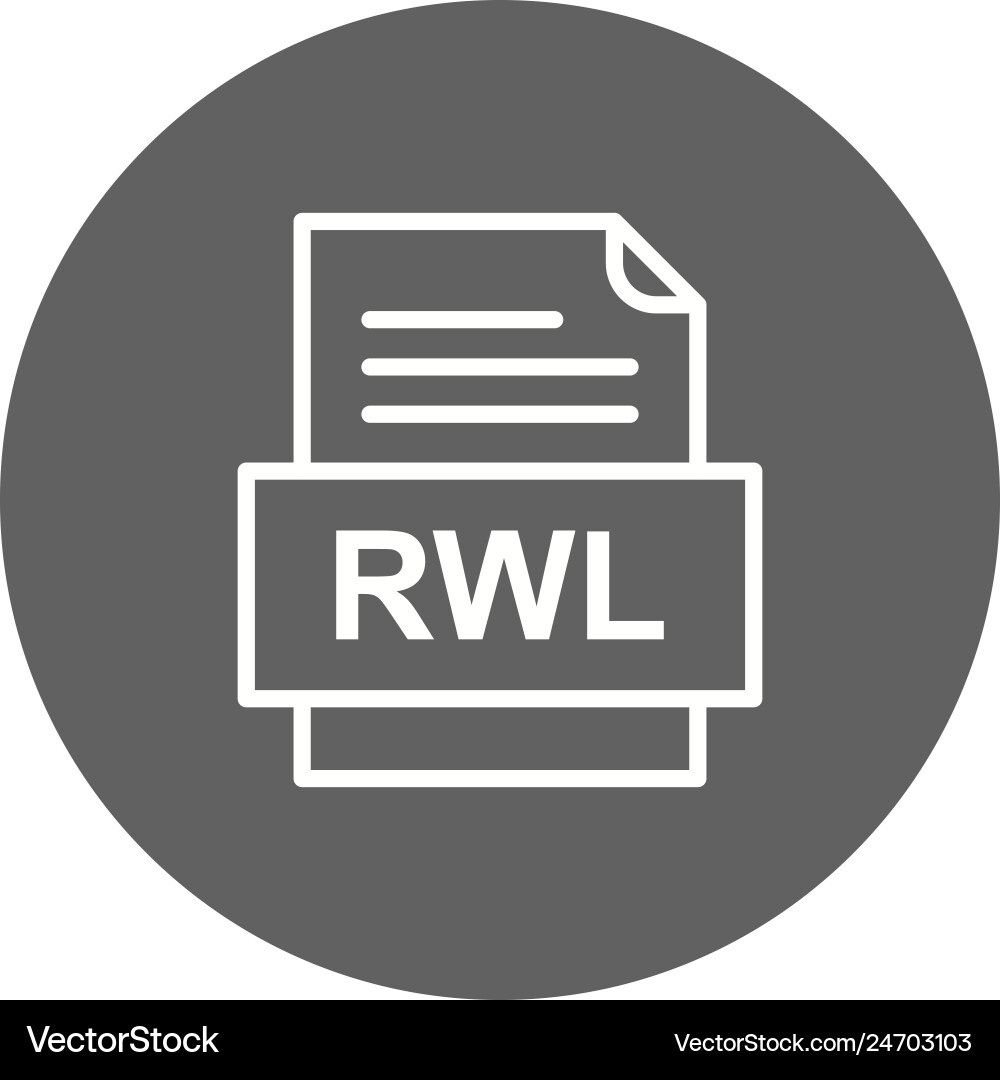 Rwl file document icon vector image