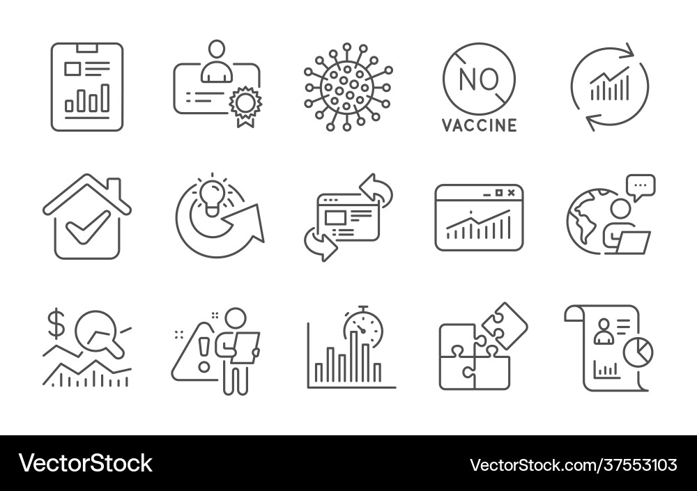 Share idea update data and report icons set Share idea update data and report icons set Vector Image