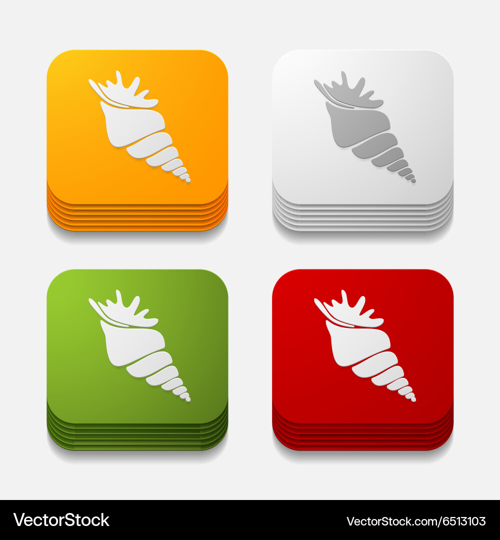 Square button shell Vector Image