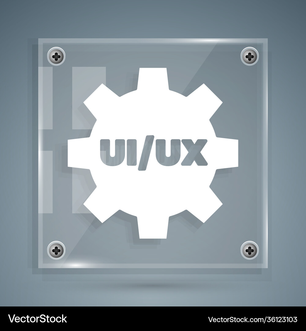 White ui or ux design icon isolated on grey vector image