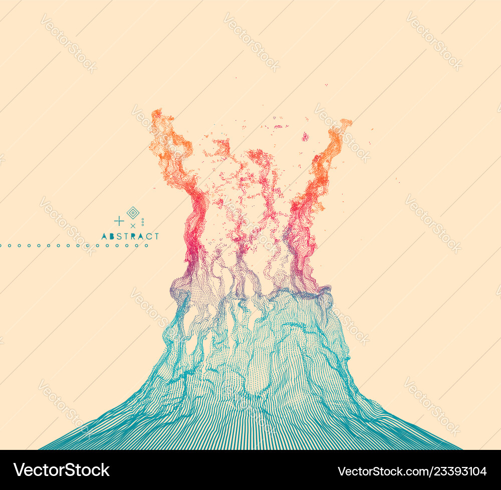 Array with dynamic emitted particles water splash Vector Image