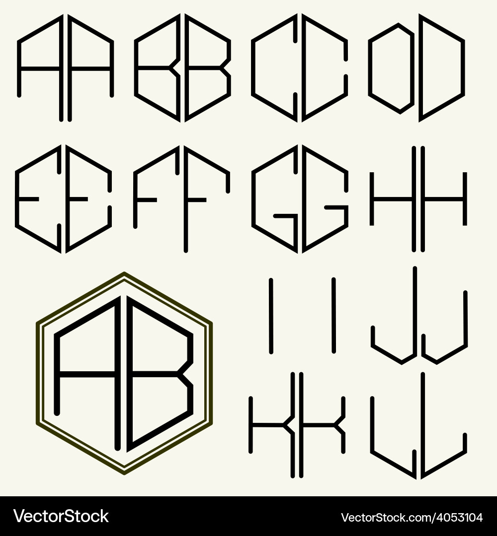 Art Nouveau Monogram Template vector image