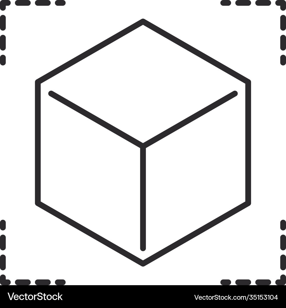 Augmented reality cube 3d simulation focus line vector image