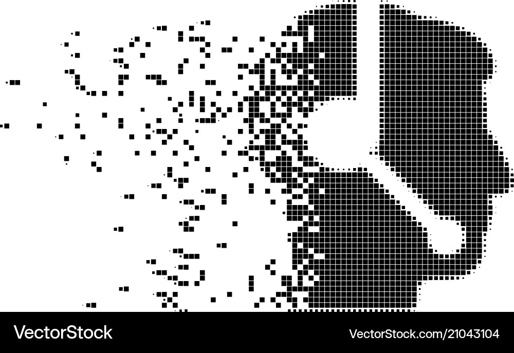 Call center operator decomposed pixel icon Call center operator decomposed pixel icon vector image