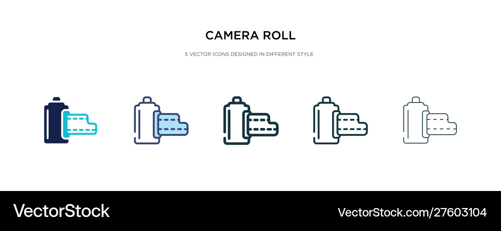 Camera roll icon in different style two colored Camera roll icon in different style two colored vector image
