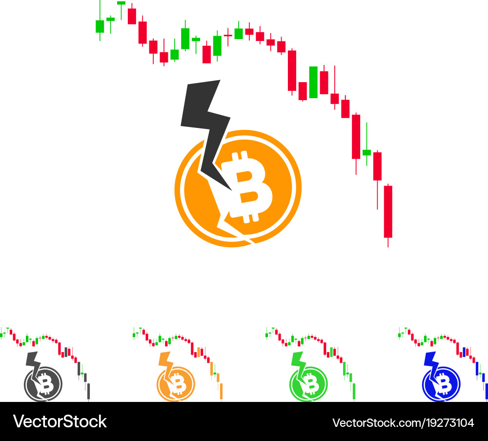Candlestick chart bitcoin crash icon – Royalty-Free Vector | VectorStock