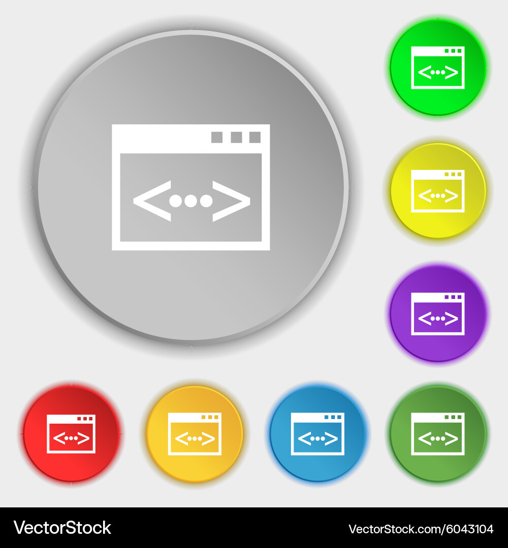 Code sign icon programmer symbol symbols on eight vector image
