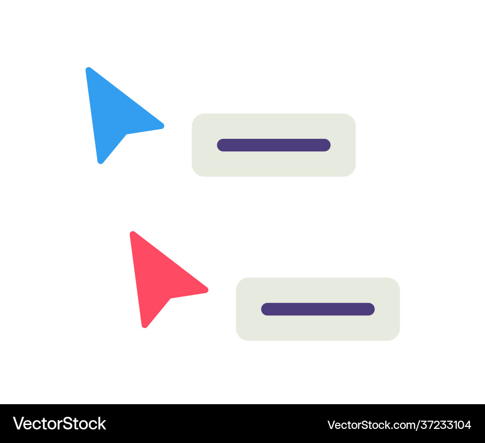 Collaboration realtime cursor single isolated Collaboration realtime cursor single isolated Vector Image