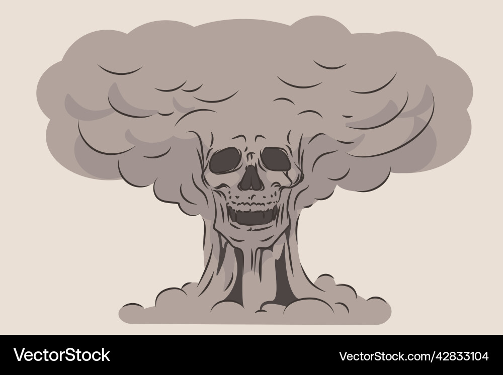 Concept of the apocalypse explosion with a skull Vector Image