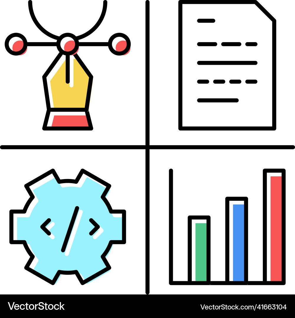 Content Manager und Analytik für die Programmierung vektorbild