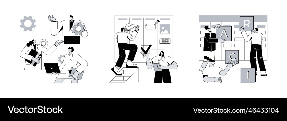 Developers team management abstract concept Developers team management abstract concept vector image