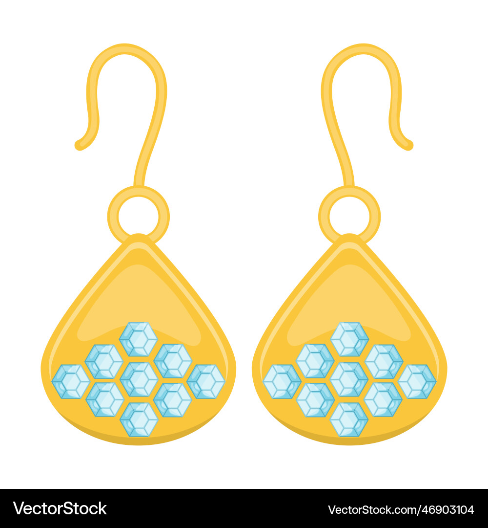 Ear jewelry gold Ear jewelry gold vector image