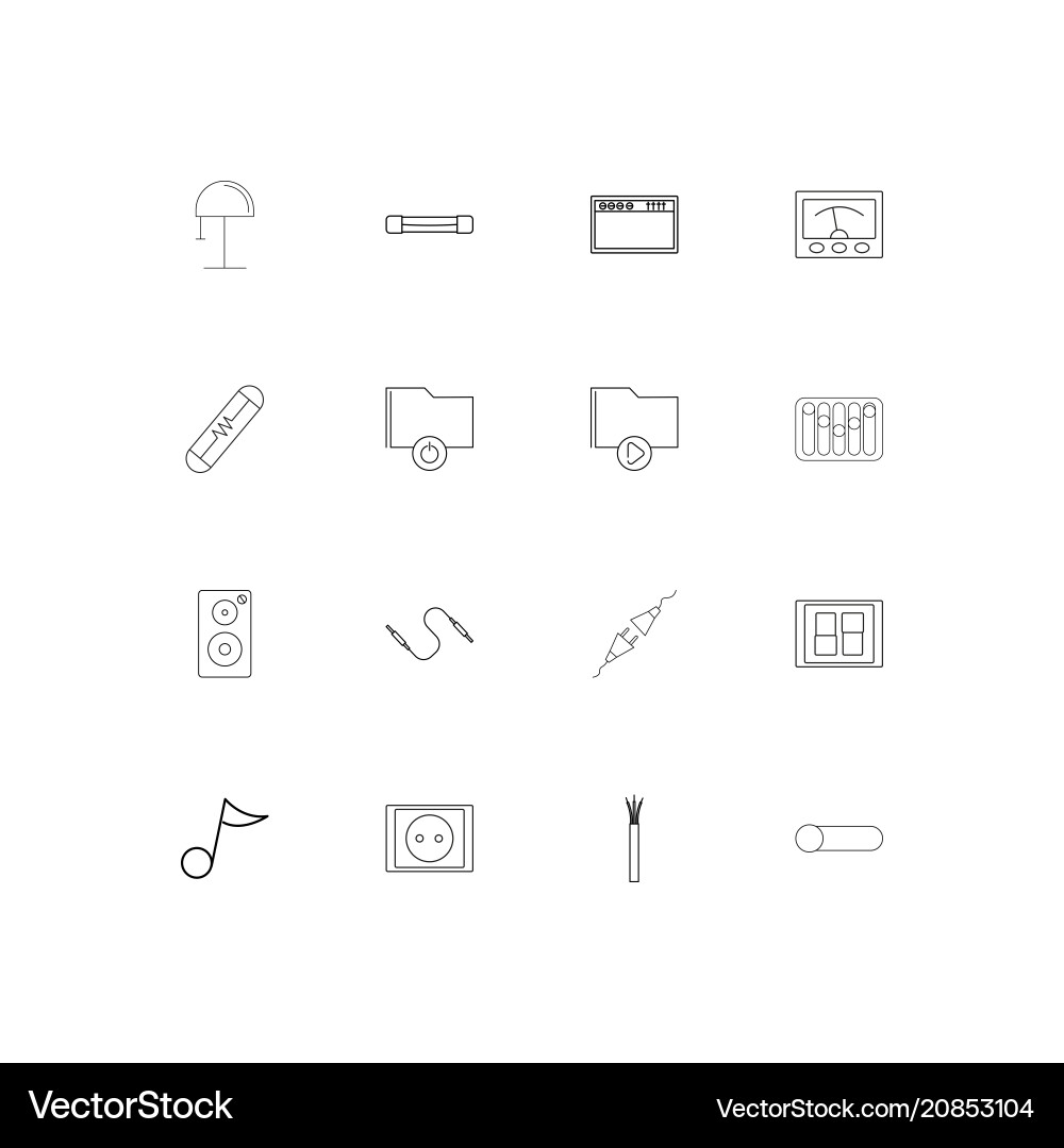 Electrical linear thin icons set outlined simple vector image