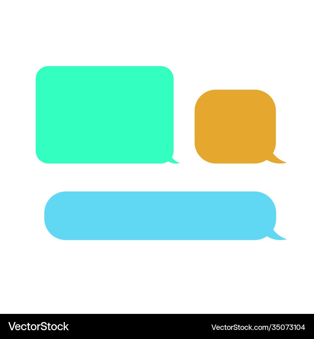 Empty colorful speech bubbles set three vector image