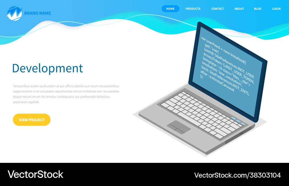 Entwicklung Codierung neuer Projekte mit Computer Entwicklung Codierung neuer Projekte mit Computer Vektorbild