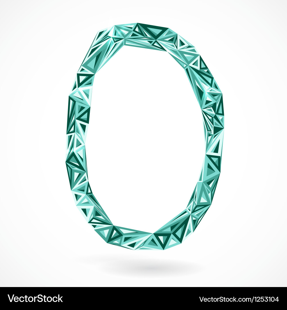 Geometric Zero with Triangular Patterns vector image