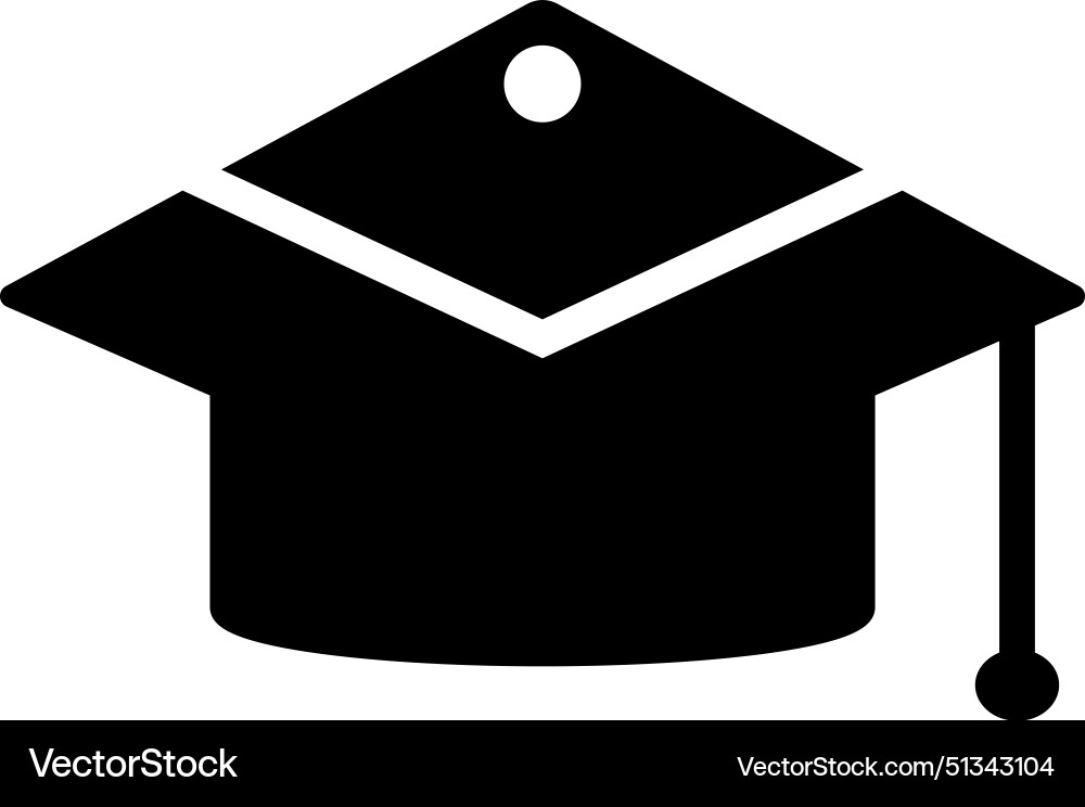 Graduation mortarboard icon vector image