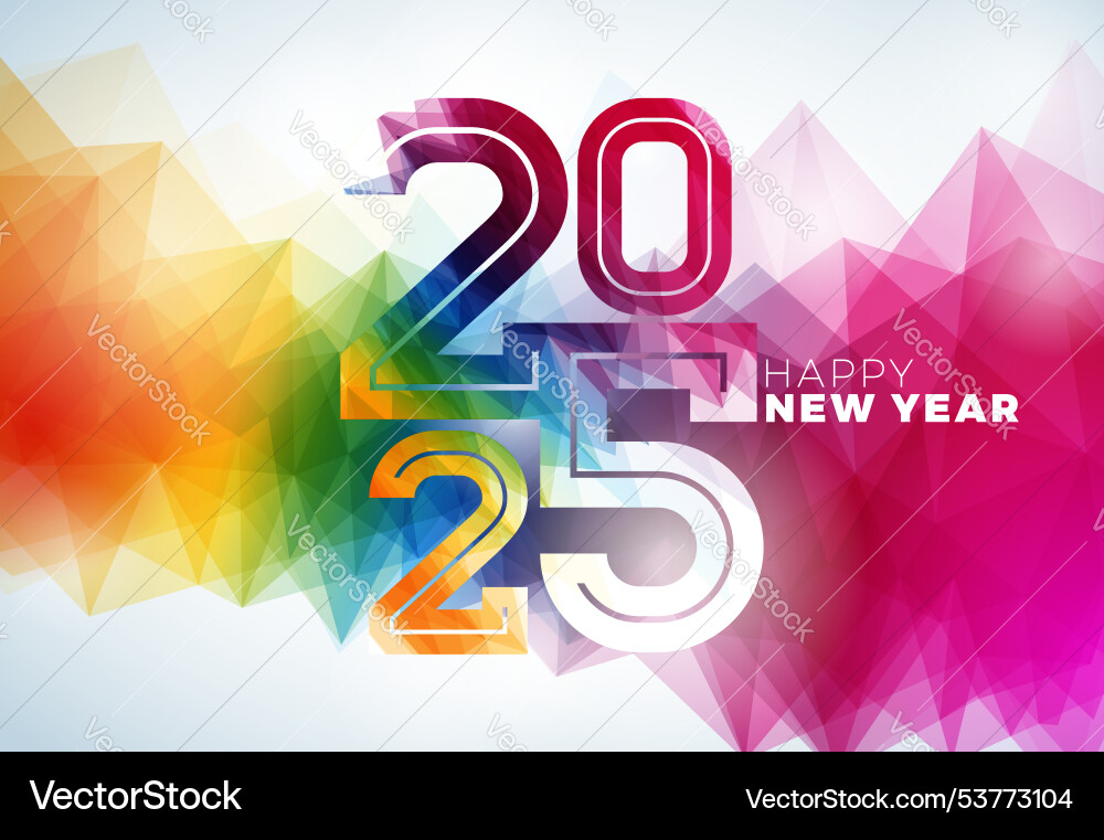 Happy new year 2025 with colorful Happy new year 2025 with colorful vector image