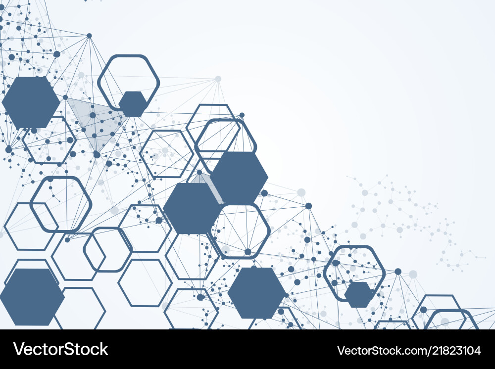 Hexagonal Data Network Background vector image