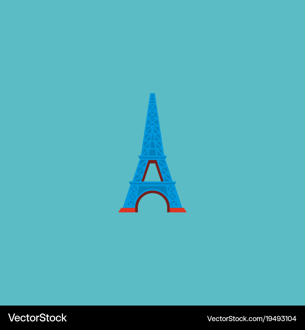 Icon flat eiffel tower element vector image