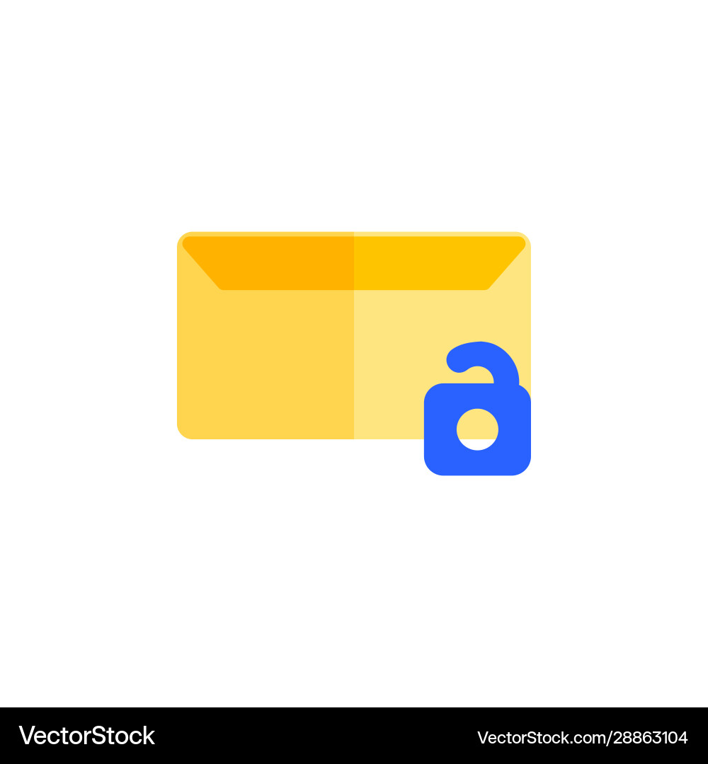 Message icon design flat style mail unlock vector image