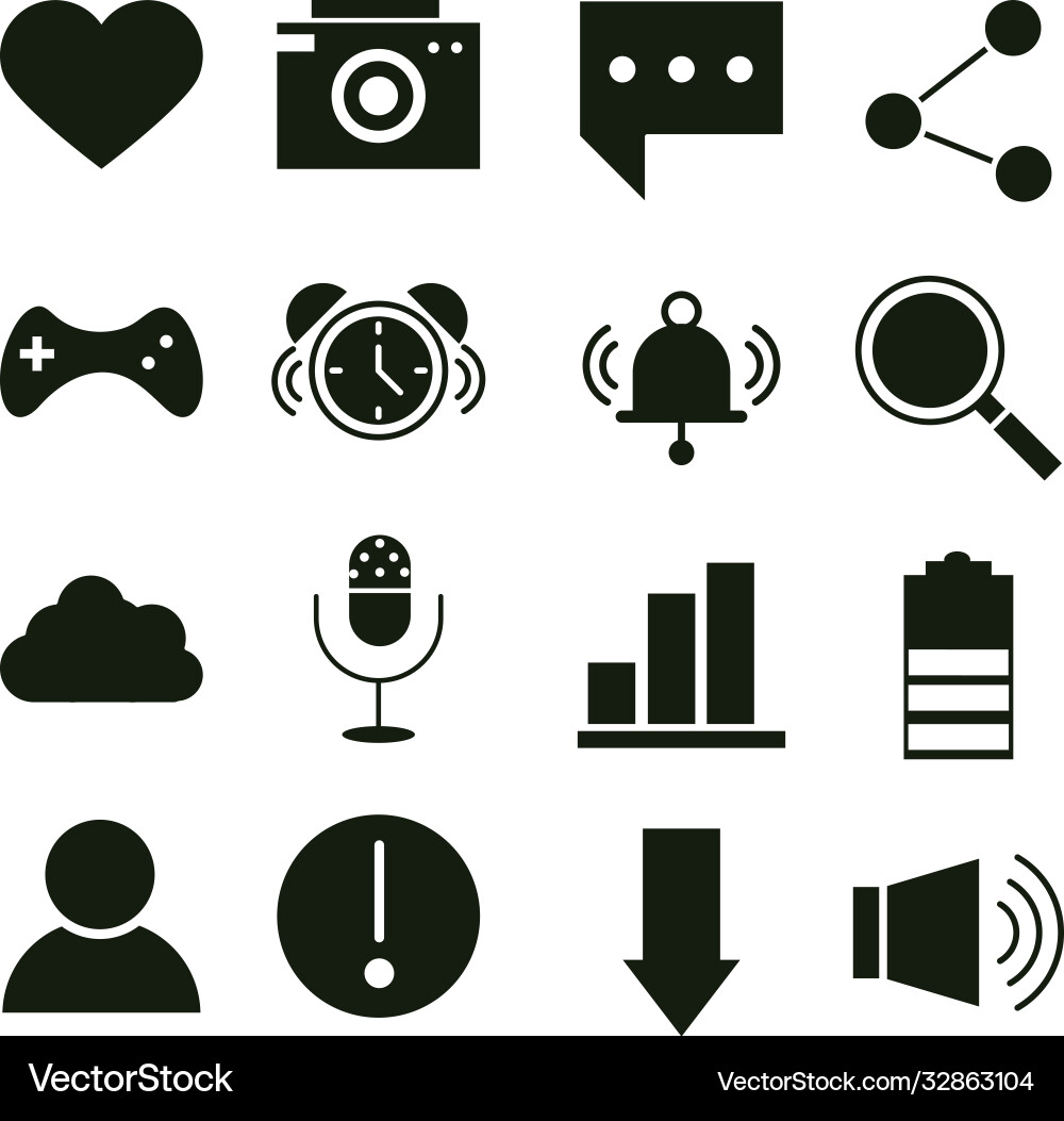 Mobile application like camera message sms share Vector Image