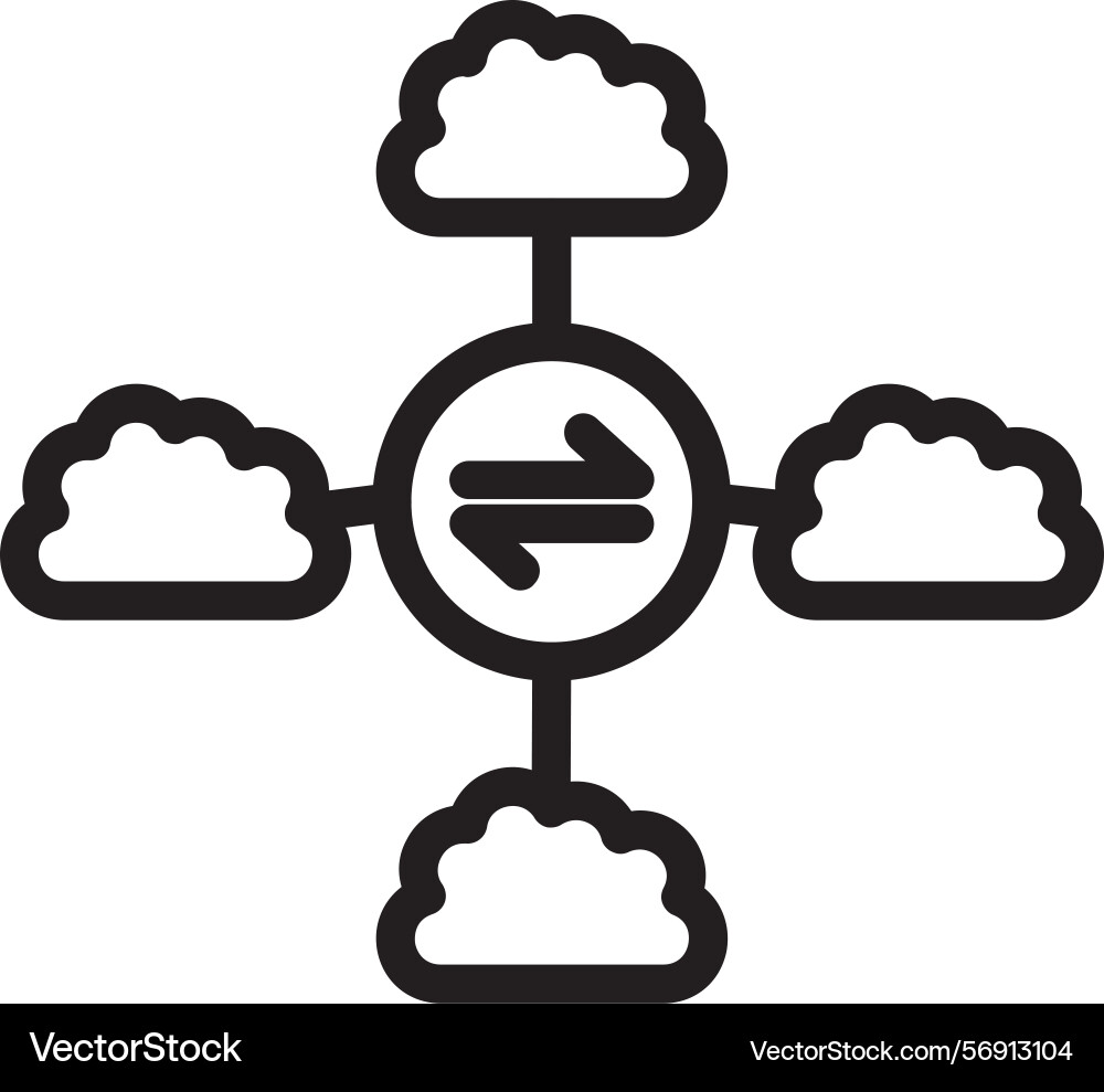 Multi cloud linear style icon design Vector Image