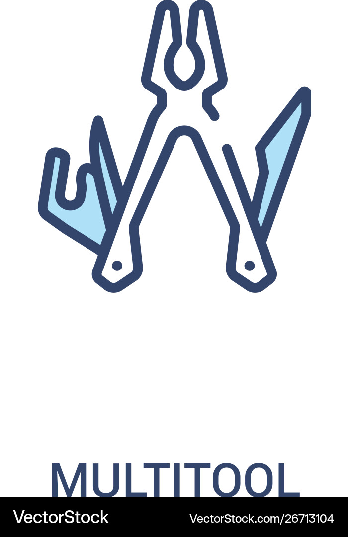 Multitool concept 2 colored icon simple line Multitool concept 2 colored icon simple line vector image