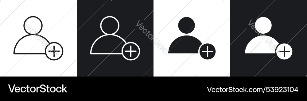 New User Add Icon Set vector image