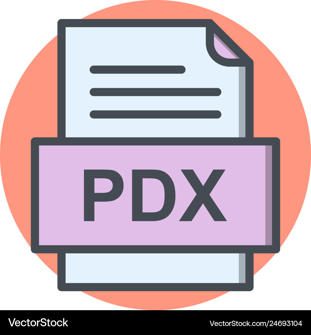 Pdx file document icon vector image