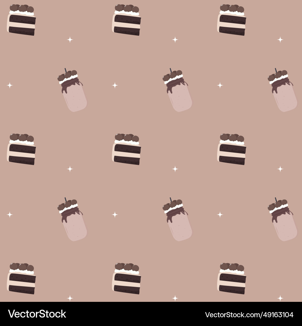 Seamless pattern with cups sweets Vector Image