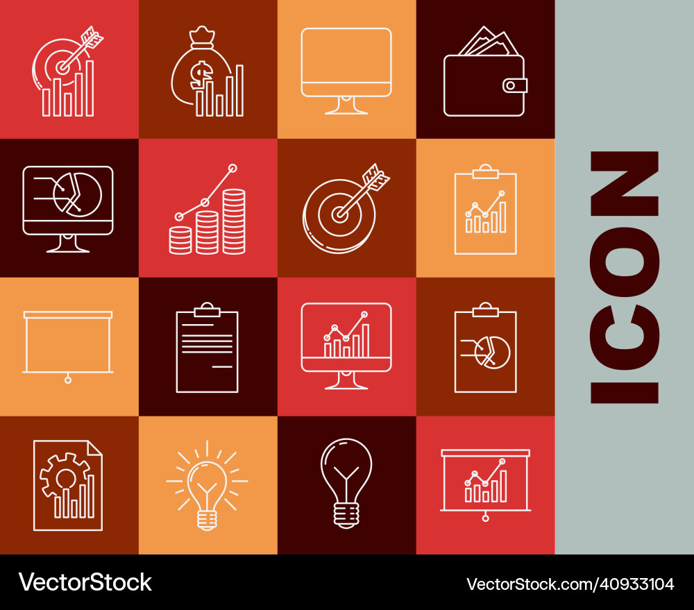 Set line board with graph chart clipboard Set line board with graph chart clipboard vector image