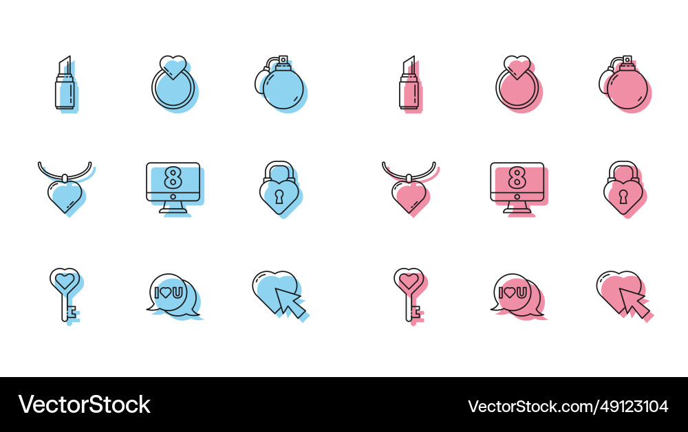 Set line key in heart shape speech bubble with i Set line key in heart shape speech bubble with i vector image