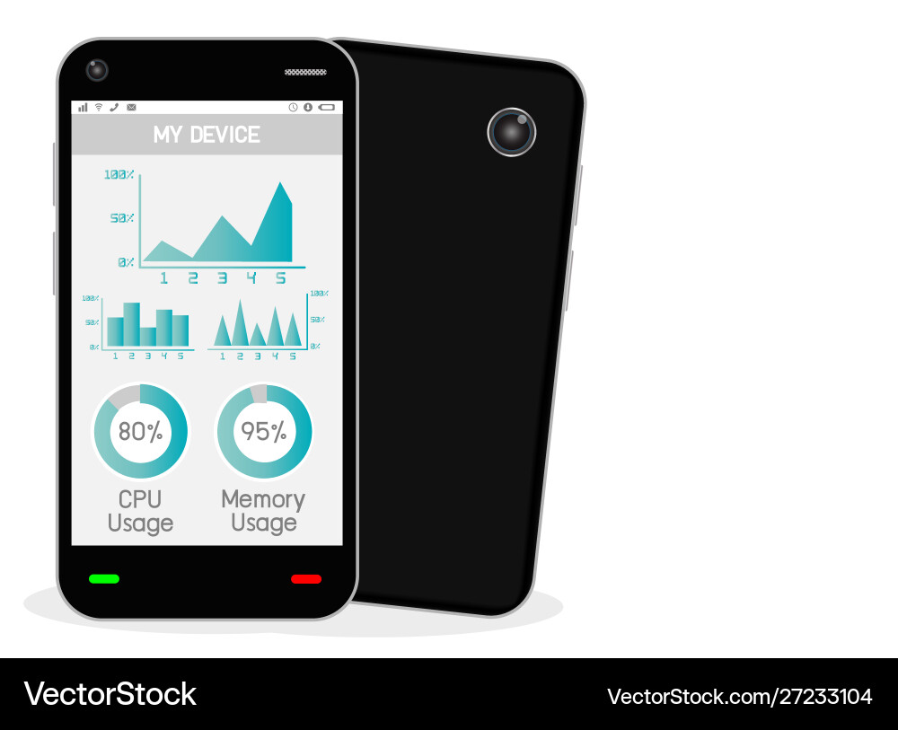 Smartphone with task manage boost application Smartphone with task manage boost application vector image
