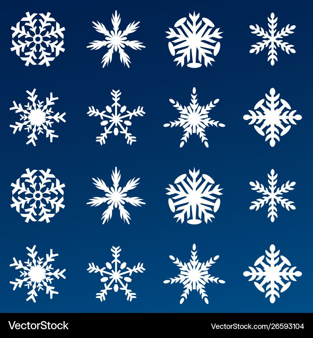 Snowflake icon background set blue color Snowflake icon background set blue color Vector Image