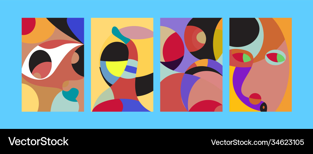 Abstract colorful geometric and curvy pattern Abstract colorful geometric and curvy pattern Vector Image