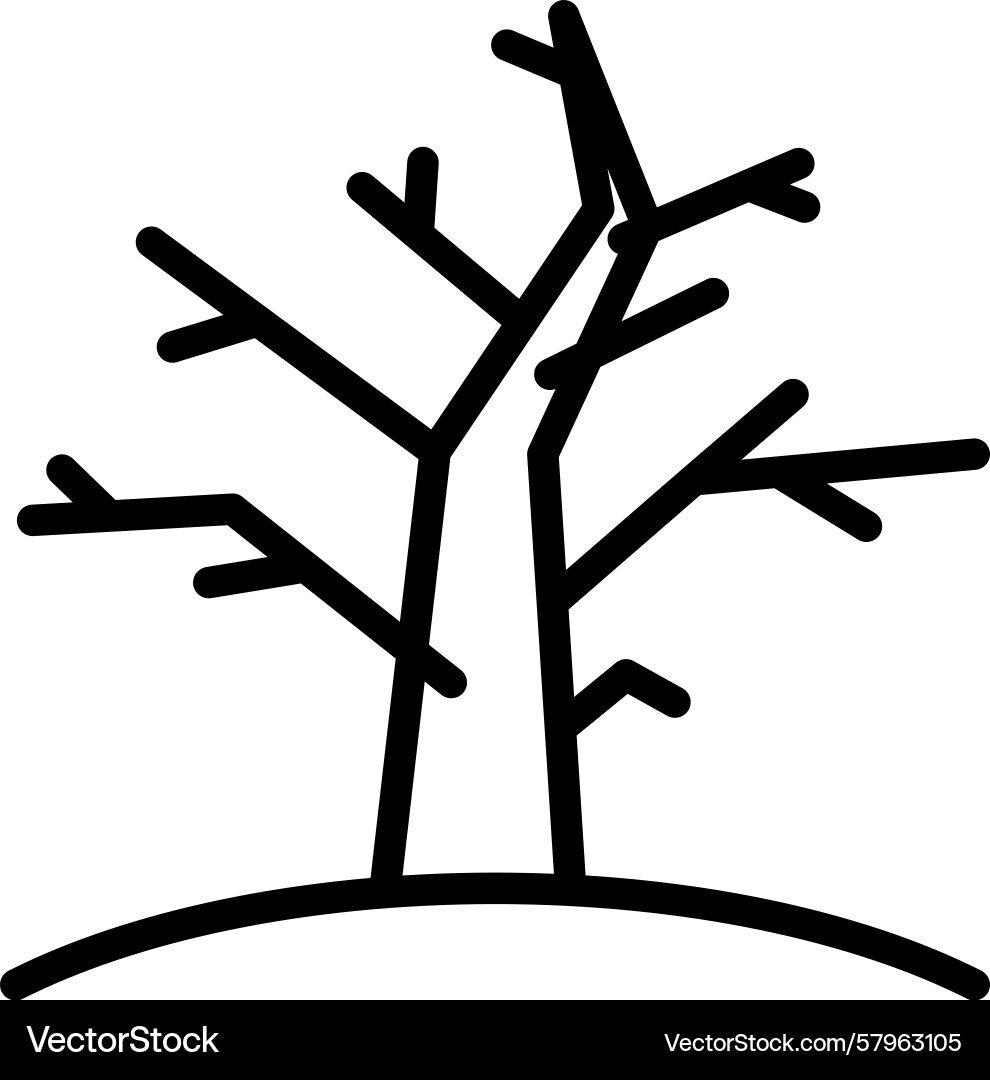 Bare Tree Line Icon Vector Image